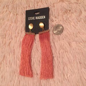 NWT Steve Madden Pink Tassel Earrings